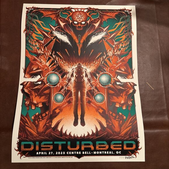 Disturbed Montreal April 27, 2023 Concert Poster, Hand Numbered 29/150 - Picture 1 of 3